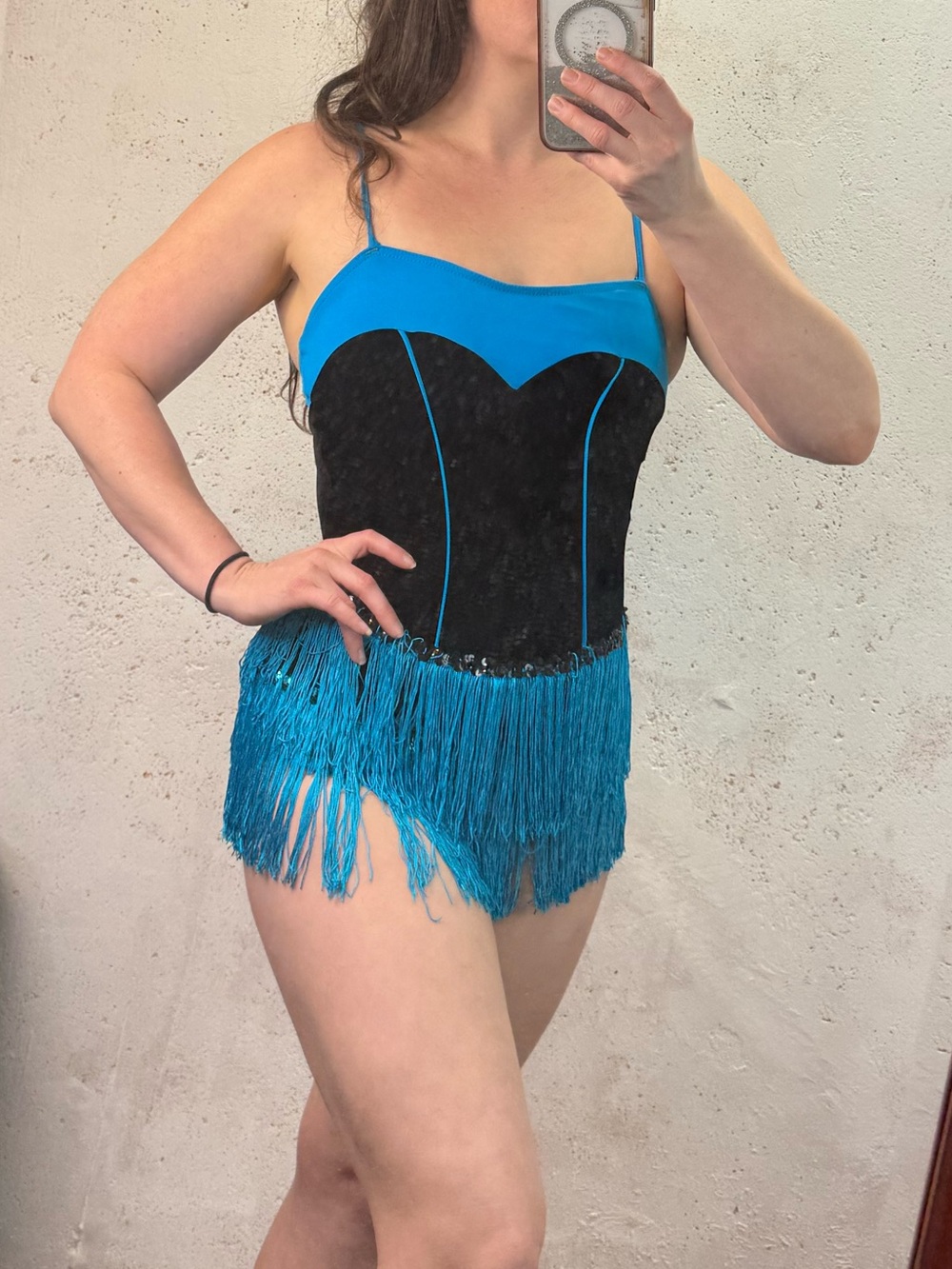 Weissman Dance Costume Leotard With Detachable Fringe Skirts Size Small Adult